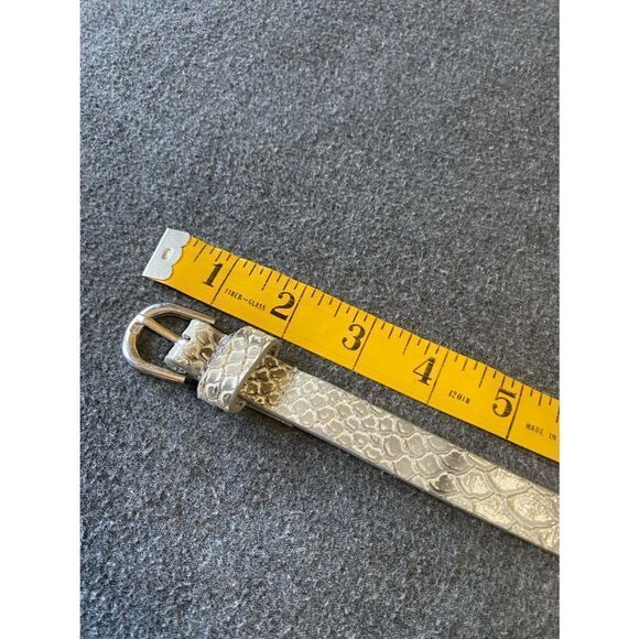 Silver Faux Leather Studded Belt with Rhinestones - Picture 10 of 12